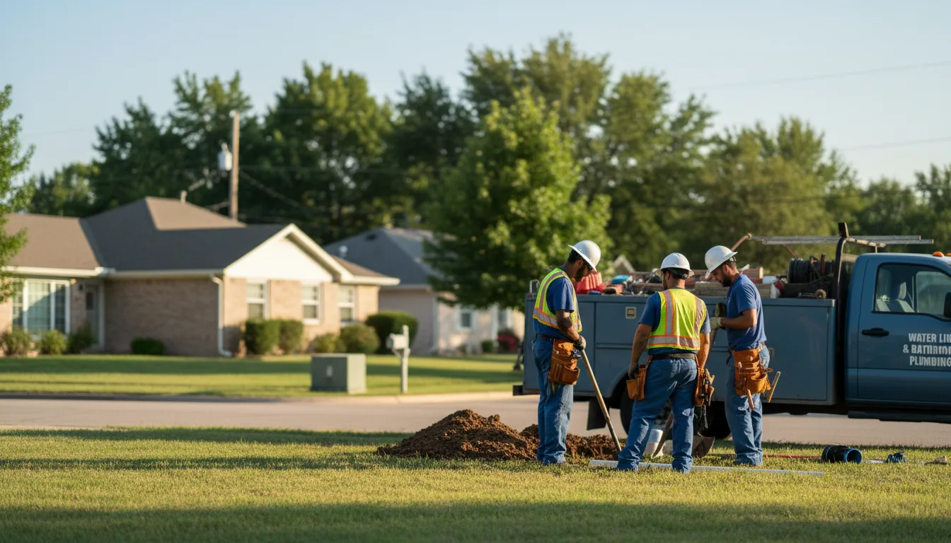 Residential water line and bathroom plumbing service in Goff, KS